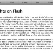 Steve Jobs publie une lettre sur ses pensées au sujet de Flash et Adobe