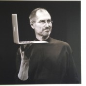 Steve Jobs en phrases et en posters sur le campus de Cupertino