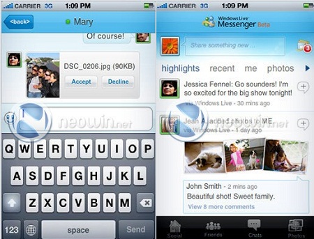 Windows live Messenger pour iPhone en vidéo
