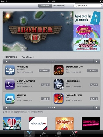 L’App Store pour iPad ouvre ses portes en France