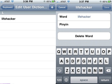 iPhone OS 4.0 : le dictionnaire devient personnalisable