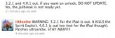 Comex et iH8sn0w recommandent de ne pas mettre à jour vos iPhone et iPad