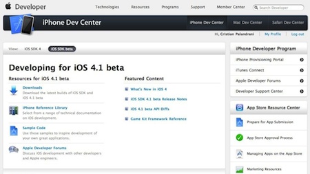 iOS 4.1 bêta 1