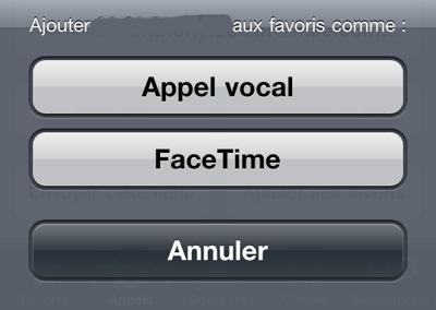 facetime favoris