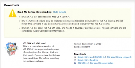iOS 4.1 GM