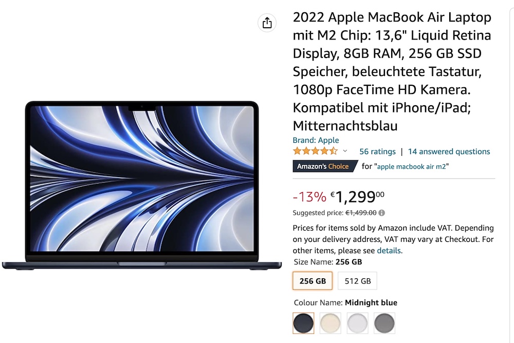 [#BonPlan] -200€ sur le MacBook Air M2 et -280€/-380€ sur le MacBook Pro M2 - IPHONE ADDICT promo Macbook air m2