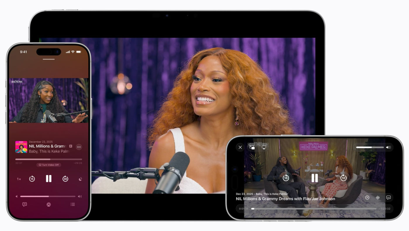 iOS 26.4 : Apple annonce le support des podcasts vidéo